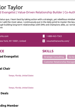Strategic Sales &#038; Lead Evangelist Resume