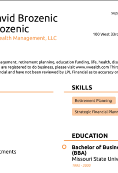 V Wealth Management, LLC Resume