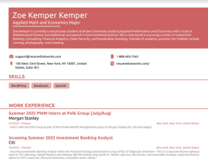 Download Free Applied Math and Economics Major Resume Template on ...