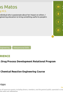 Chemical Engineering M.S. Resume