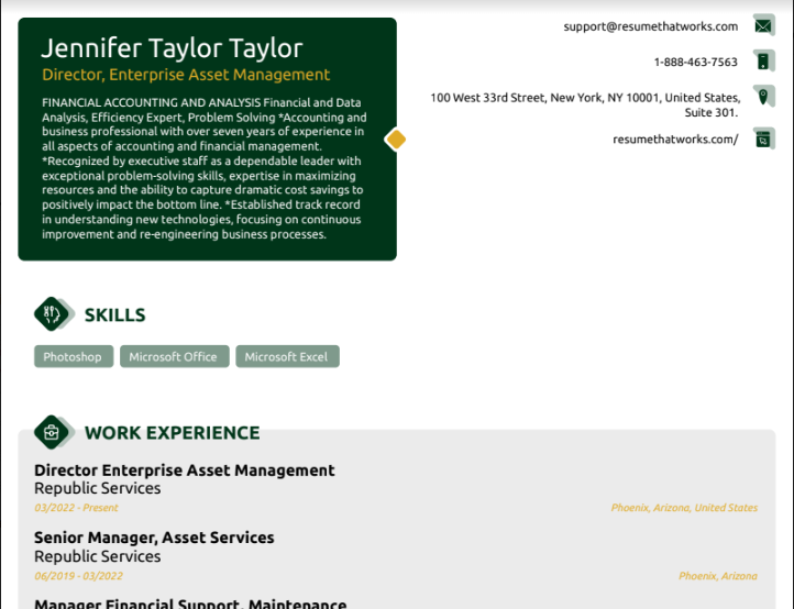 Director, Enterprise Asset Management Resume