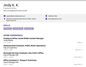 Download Free Freelance Writer Resume Template on ResumeThatWorks.com