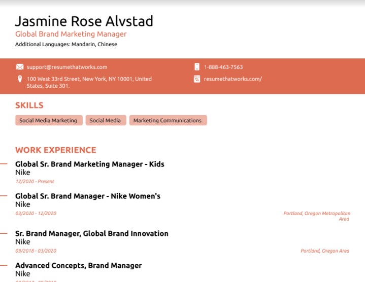 Global Brand Marketing Manager Resume