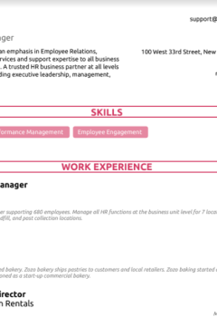 HR Manager Resume