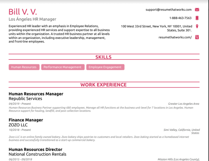 HR Manager Resume