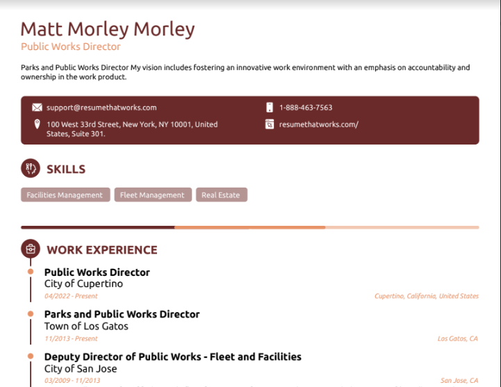 Public Works Director (2) Resume