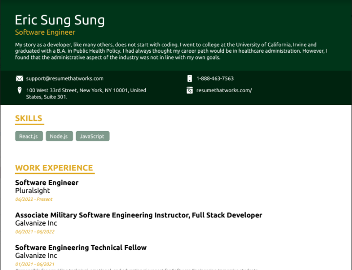 Software Engineer (2) Resume